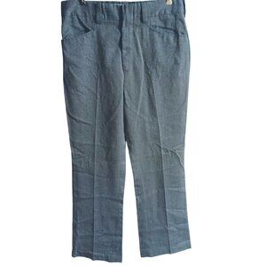 31x29 Vtg 1970's Mens Pants Gray Twill Dress With Pleats Western Flap Pockets